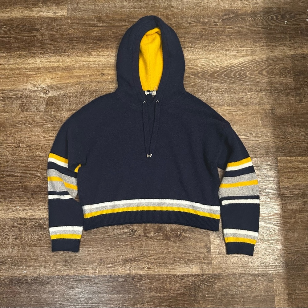 COURT & ROWE Navy and Yellow Hoodie Sweater